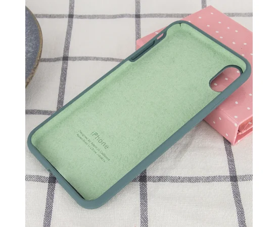 Чехол Silicone case (A) (с закрытым низом) для Apple iPhone XS Max (6.5") Зеленый / Pine green