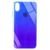TPU+Glass чехол Gradient Rainbow с лого для Apple iPhone XS Max (6.5") Синий