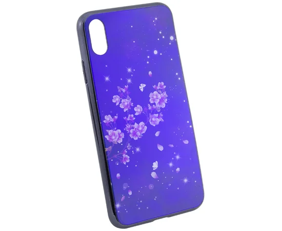 TPU+Glass чехол Fantasy с глянцевыми торцами для Apple iPhone XS Max (6.5") Цветение