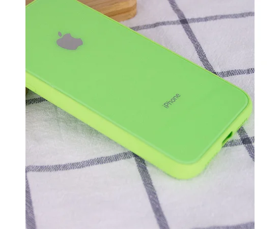 TPU+Glass чехол GLOSSY Logo (opp) для Apple iPhone XS Max (6.5") Салатовый