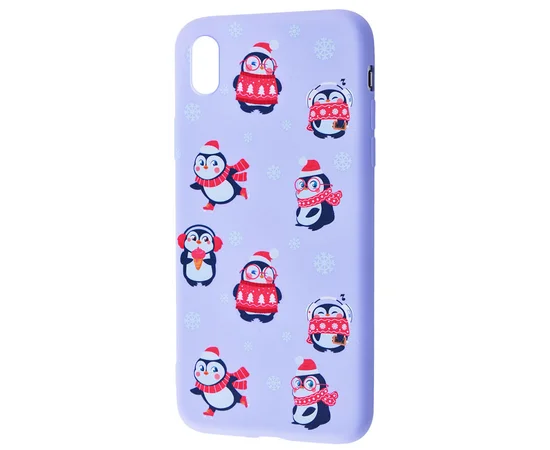 TPU чехол WAVE Fancy для Apple iPhone XS Max (6.5") Penguins / Light purple