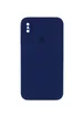 Чехол Silicone Case Square Full Camera Protective (AA) для Apple iPhone XS Max (6.5") Темно-синий / Midnight blue