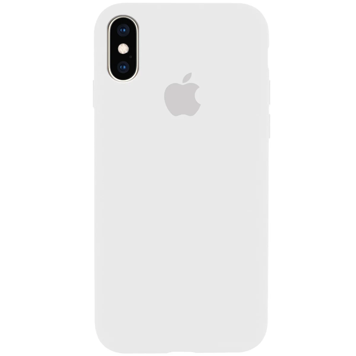 Чехол Silicone case (A) (с закрытым низом) для Apple iPhone XS Max (6.5") Белый / White