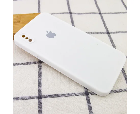 Чехол Silicone Case Square Full Camera Protective (AA) для Apple iPhone XS Max (6.5") Белый / White