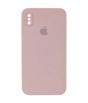 Чохол Silicone Case Square Full Camera Protective (AA) для Apple iPhone XS Max (6.5 ") Рожевий / Pink Sand
