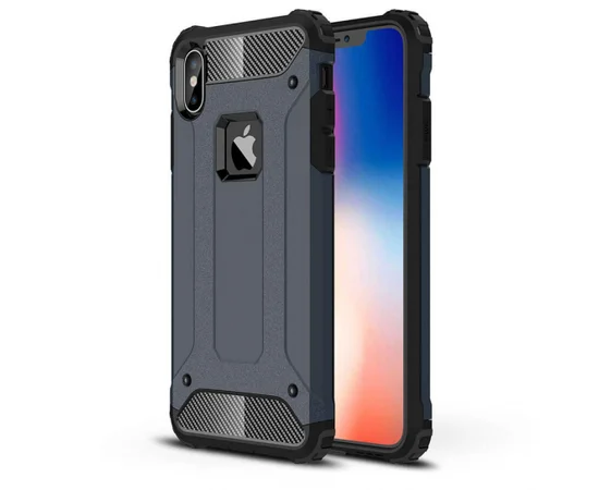 Бронированный противоударный TPU+PC чехол Immortal для Apple iPhone XS Max (6.5") Серый / Metal slate