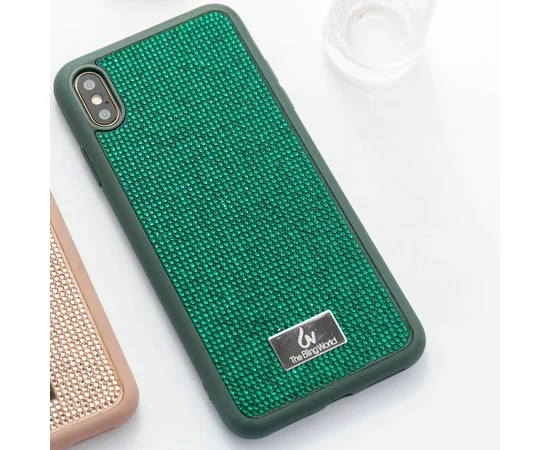 TPU чехол Bling World Grainy Diamonds для Apple iPhone XS Max (6.5") Зеленый