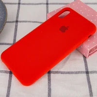 Чехол Silicone case (A) (с закрытым низом) для Apple iPhone XS Max (6.5") Красный / Red