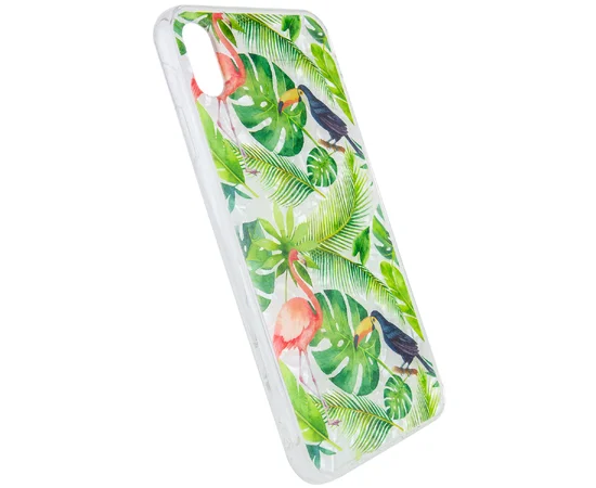 Накладка Glue Case Фламинго для Apple iPhone XS Max (6.5") Зеленый