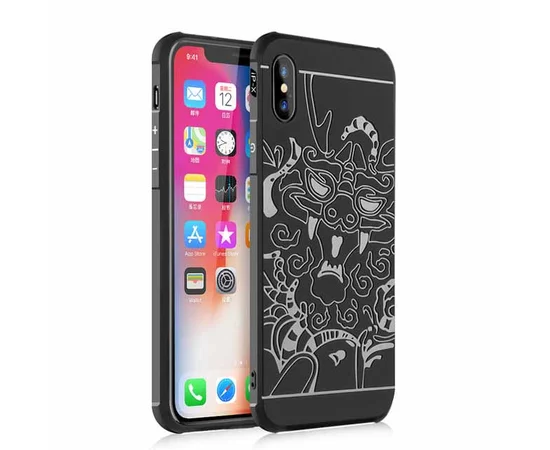 TPU+PC чехол Черный дракон для Apple iPhone XS Max (6.5") Черный