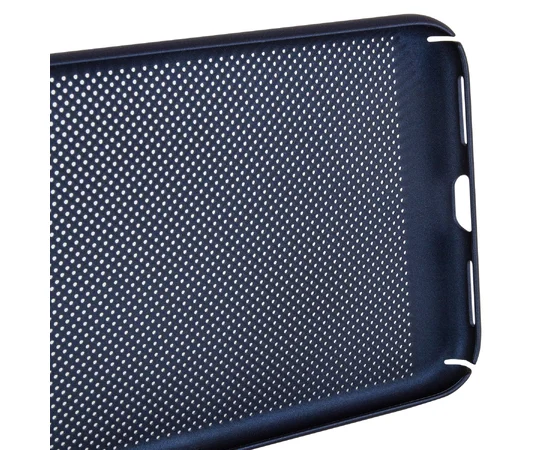 Ультратонкий дышащий чехол Grid case для Apple iPhone XS Max (6.5") Темно-синий