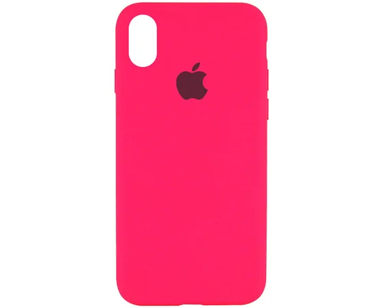 Чехол Silicone Case Full Protective (AA) для Apple iPhone XS Max (6.5") Розовый / Barbie pink