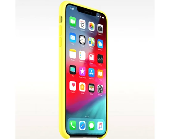 Чехол Silicone case (A) для Apple iPhone XS Max (6.5") Желтый / Yellow