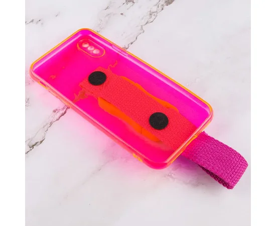 Чехол Handfree с цветным ремешком для Apple iPhone XS Max (6.5") Розовый