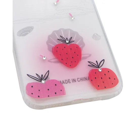 TPU чехол Luxury Diamond full protective для Apple iPhone XS Max (6.5") Красный / Клубника