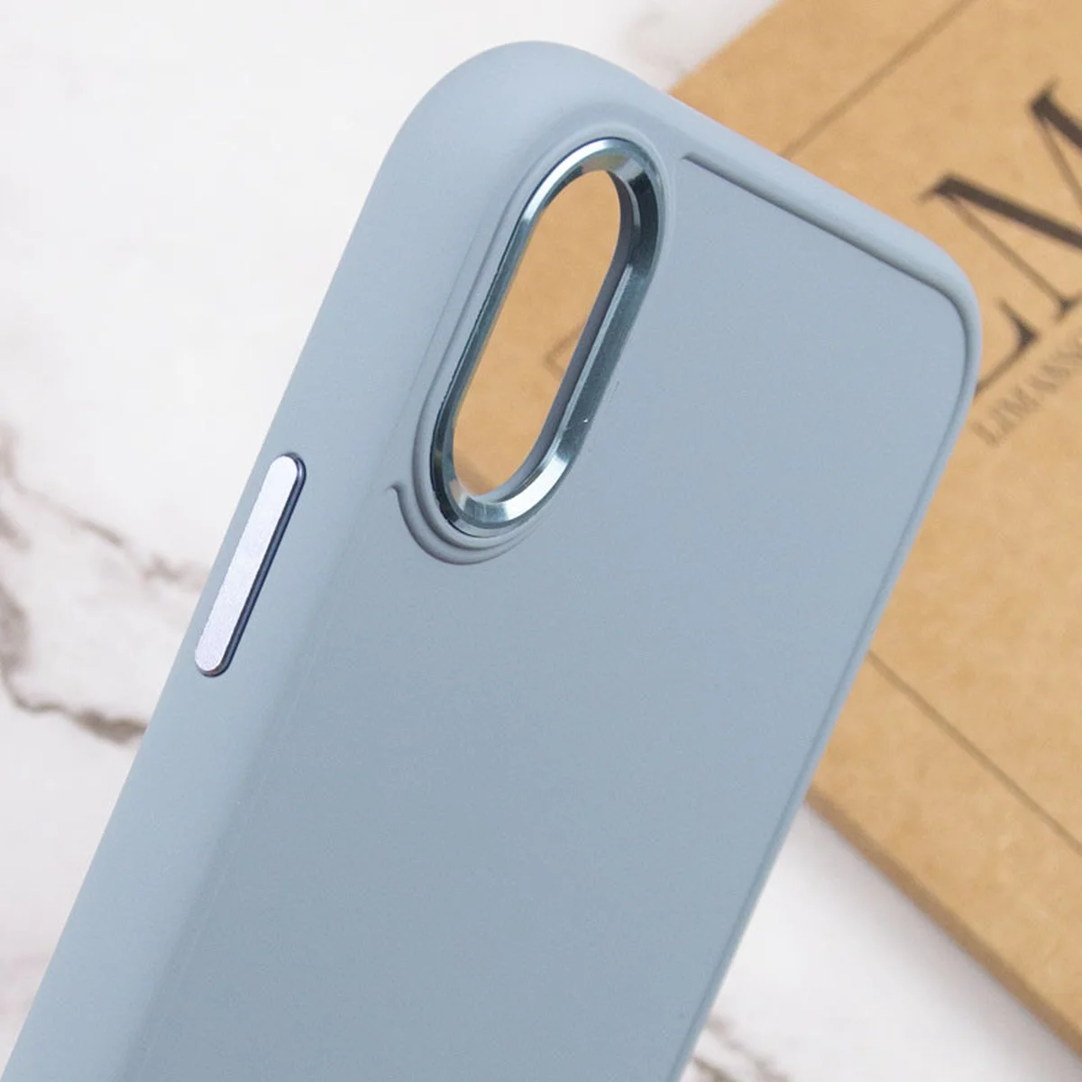 TPU чехол Bonbon Metal Style для Apple iPhone XS Max (6.5") Голубой / Mist blue