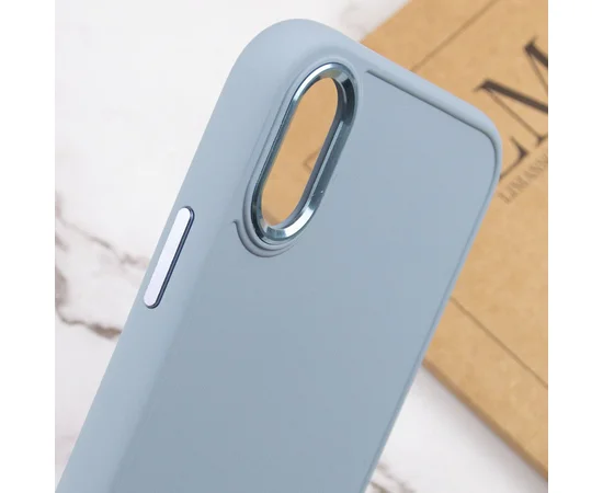 TPU чехол Bonbon Metal Style для Apple iPhone XS Max (6.5") Голубой / Mist blue