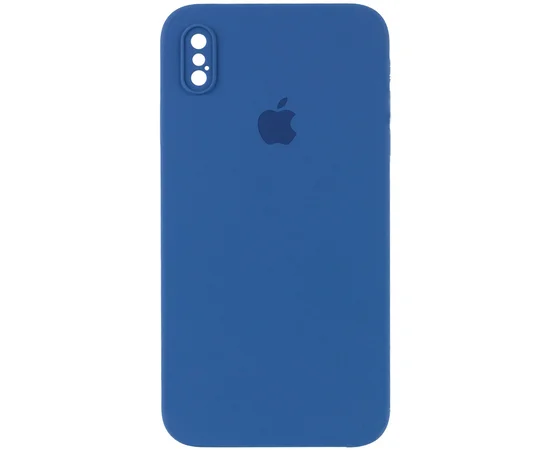 Чехол Silicone Case Square Full Camera Protective (AA) для Apple iPhone XS Max (6.5") Синий / Navy blue