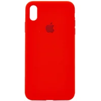 Чехол Silicone case (A) (с закрытым низом) для Apple iPhone XS Max (6.5") Красный / Red