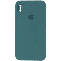 Чохол Silicone Case Square Full Camera Protective (AA) для Apple iPhone XS Max (6.5 ") Зелений / Pine green