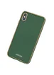 TPU+Glass чехол Venezia для Apple iPhone XS Max (6.5") Зеленый / Dark Green