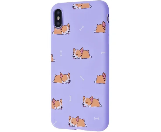 TPU чехол WAVE Fancy для Apple iPhone XS Max (6.5") Sleeping corgi / Light purple
