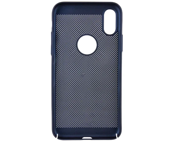 Ультратонкий дышащий чехол Grid case для Apple iPhone XS Max (6.5") Темно-синий