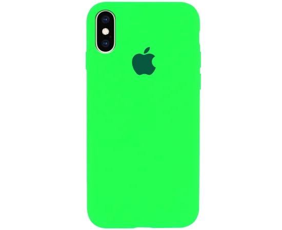 Чехол Silicone Case Full Protective (AA) для Apple iPhone XS Max (6.5") Салатовый / Neon green