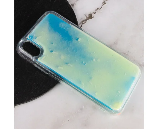 Неоновый чехол Neon Sand glow in the dark для Apple iPhone XS Max (6.5") Голубой