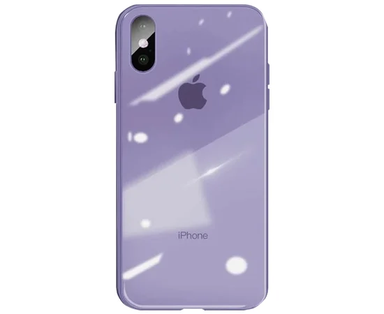 TPU+Glass чехол GLOSSY Logo series для Apple iPhone XS Max (6.5") Серый / Lavender Gray