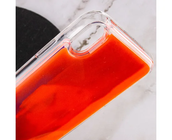 Неоновый чехол Neon Sand glow in the dark для Apple iPhone XS Max (6.5") Фиолетовый / Оранжевый