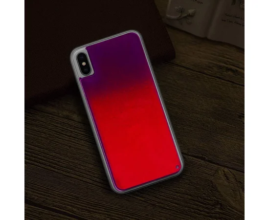 Неоновый чехол Neon Sand glow in the dark для Apple iPhone XS Max (6.5") Фиолетовый / Розовый