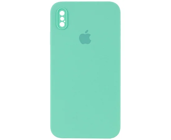 Чехол Silicone Case Square Full Camera Protective (AA) для Apple iPhone XS Max (6.5") Бирюзовый / Turquoise