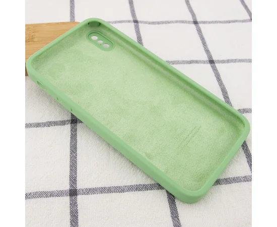 Чохол Silicone Case Square Full Camera Protective (AA) для Apple iPhone XS Max (6.5 ") М'ятний / Mint