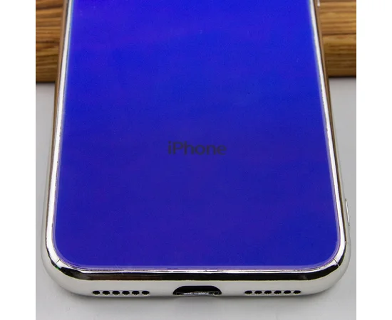 TPU+Glass чехол Gradient Rainbow с лого для Apple iPhone XS Max (6.5") Синий