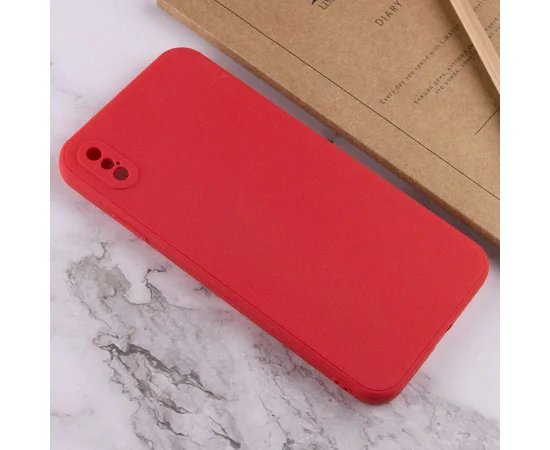 Силиконовый чехол Candy Full Camera для Apple iPhone XS Max (6.5") Красный / Camellia