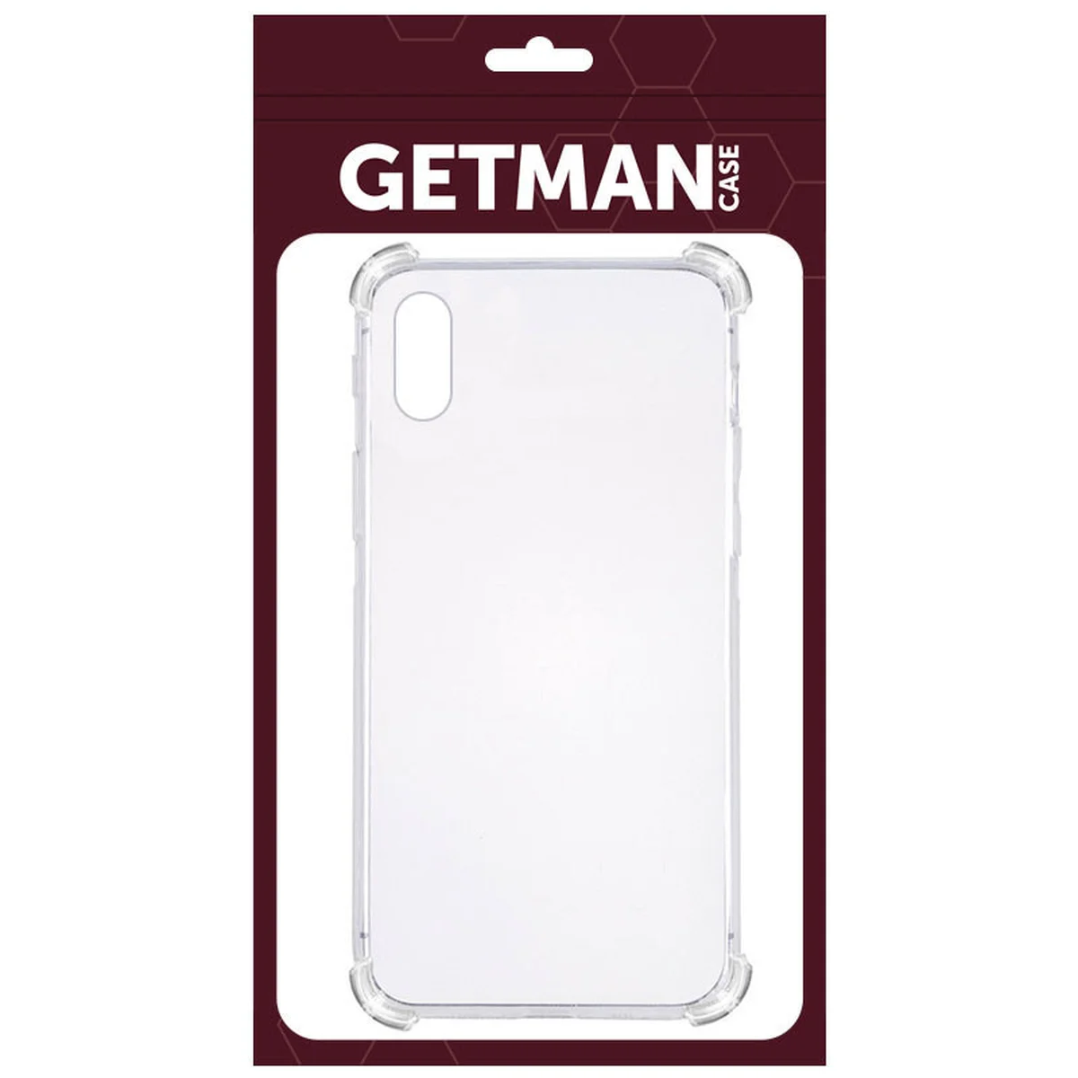 TPU чехол GETMAN Ease logo усиленные углы для Apple iPhone XS Max (6.5") Прозрачный / Transparent