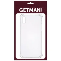 TPU чехол GETMAN Ease logo усиленные углы для Apple iPhone XS Max (6.5") Прозрачный / Transparent