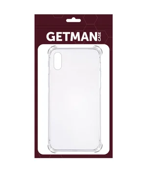 TPU чохол GETMAN Ease logo посилені кути для Apple iPhone XS Max (6.5 ") Прозорий / Transparent