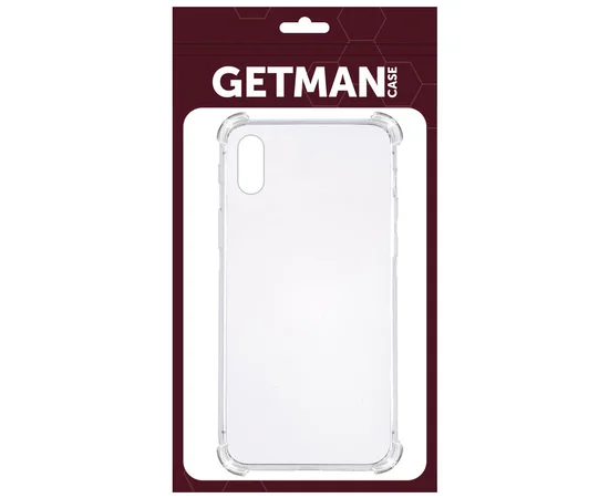 TPU чохол GETMAN Ease logo посилені кути для Apple iPhone XS Max (6.5 ") Прозорий / Transparent