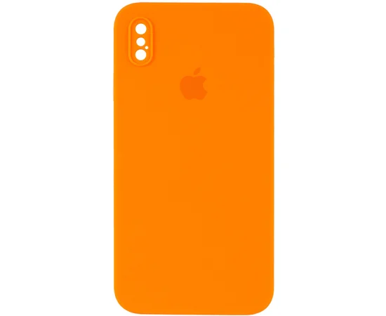 Чехол Silicone Case Square Full Camera Protective (AA) для Apple iPhone XS Max (6.5") Оранжевый / Bright Orange