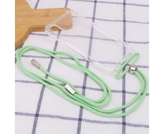 Чехол TPU Crossbody Transparent для Apple iPhone XS Max (6.5") Мятный