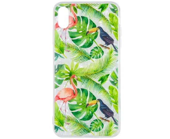 Накладка Glue Case Фламинго для Apple iPhone XS Max (6.5") Зеленый
