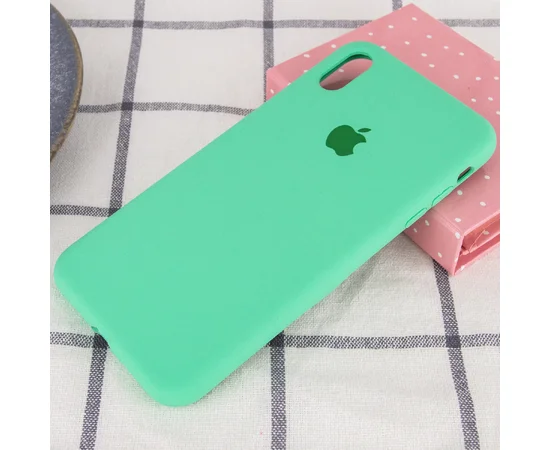 Чохол Silicone case (A) (з закритим низом) для Apple iPhone XS Max (6.5 ") Зелений / Spearmint