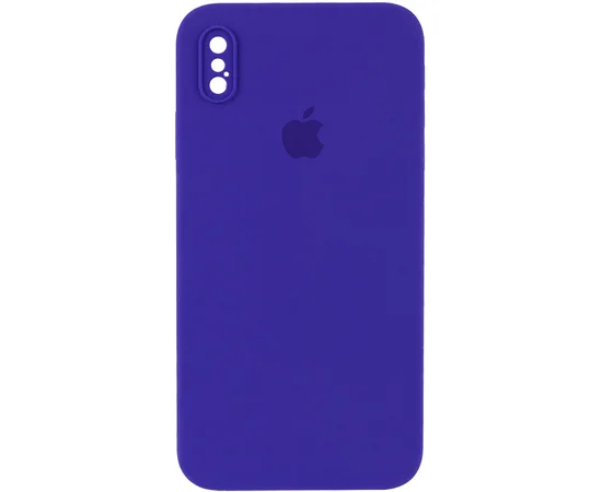 Чохол Silicone Case Square Full Camera Protective (AA) для Apple iPhone XS Max (6.5 ") Фіолетовий / Ultra Violet