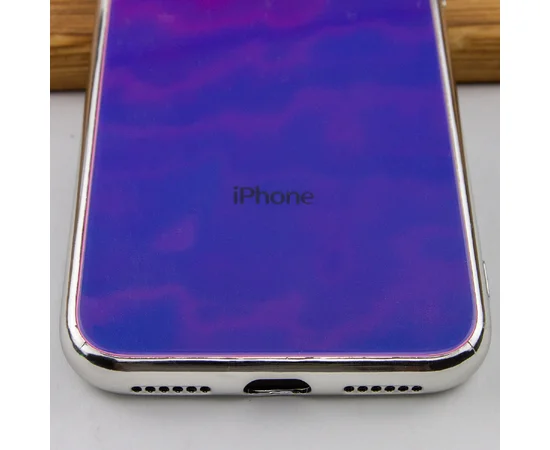 TPU+Glass чехол Gradient Rainbow с лого для Apple iPhone XS Max (6.5") Фиолетовый