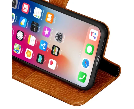 Чехол книжка Pierre Cardin для iPhone Xs Max brown