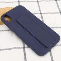 Чехол Silicone Case Hand Holder для Apple iPhone XS Max (6.5") Темно-синий / Midnight blue