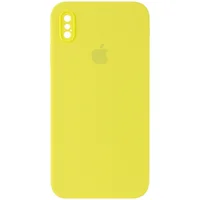Чохол Silicone Case Square Full Camera Protective (AA) для Apple iPhone XS Max (6.5 ") Жовтий / Bright Yellow