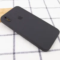Чехол Silicone Case Square Full Camera Protective (AA) для Apple iPhone XS Max (6.5") Серый / Dark Gray